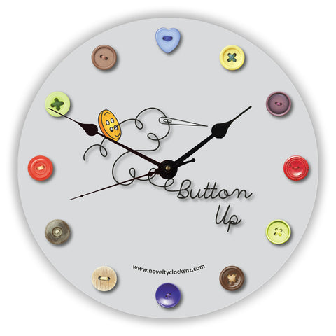 Button Up General Novelty Gift Clock