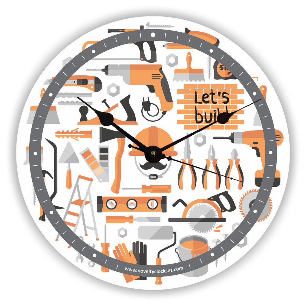 Let's Build Builder Occupations Novelty Gift Clock