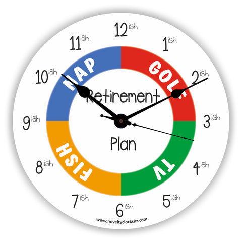 Retirement Plan Humour Novelty Gift Clock