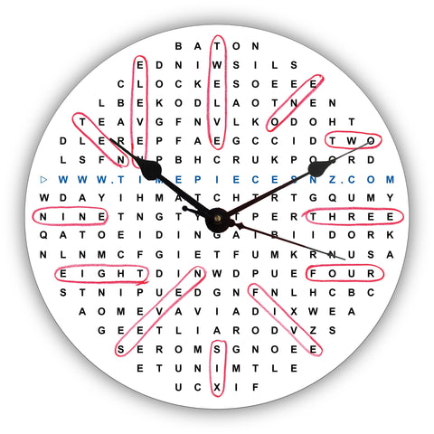 Word Search General Novelty Gift Clock